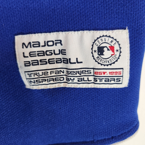 Texas Rangers True Fan XL Blue and Red Men's Jersey With Embroidered Front - Picture 3 of 9